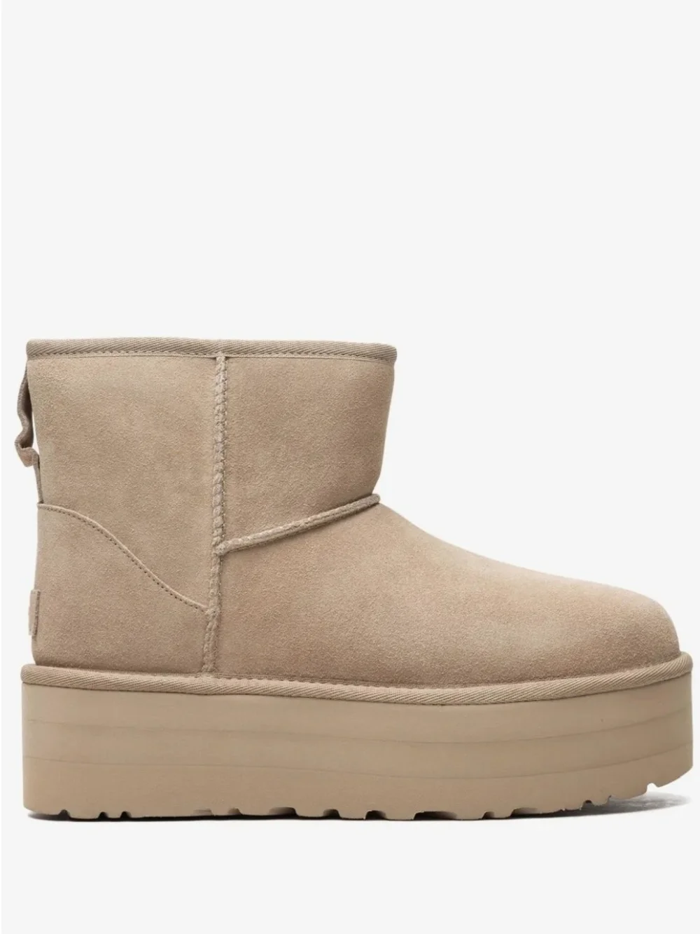 Women's Platform Ankle Boot in Beige